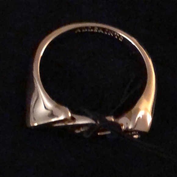 All Saints Polished Gold Tone Love Script Ring Size 8 NWT & Dust Bag - Picture 9 of 16